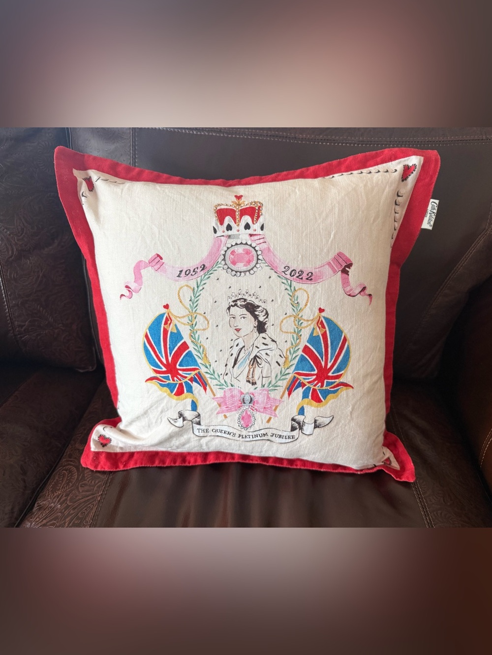 Queen's Platinum Jubilee Decorative Pillow limited edition 2022 Cath Kidston